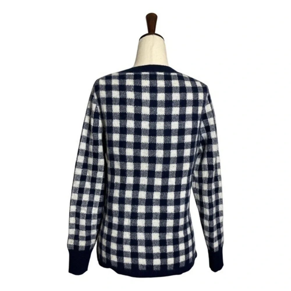 J.Crew • Gingham Checkered Cashmere Sweater XS ASO Wednesday Addams